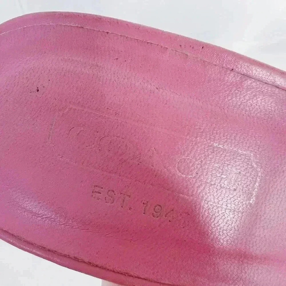 Coach Y2K Vintage Pink Leather Strappy Sandal Kitten Heels Pumps Women's Size 9 - Picture 7 of 12